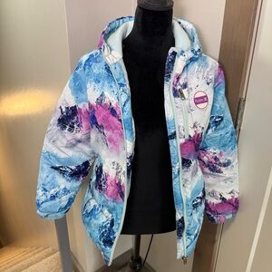 Hurley Kids Puffer Jacket - Blue and Pink